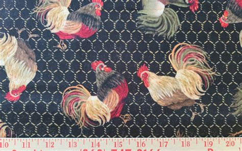 Roosters From The Rise And Shine Collection Of Fabrics By Etsy