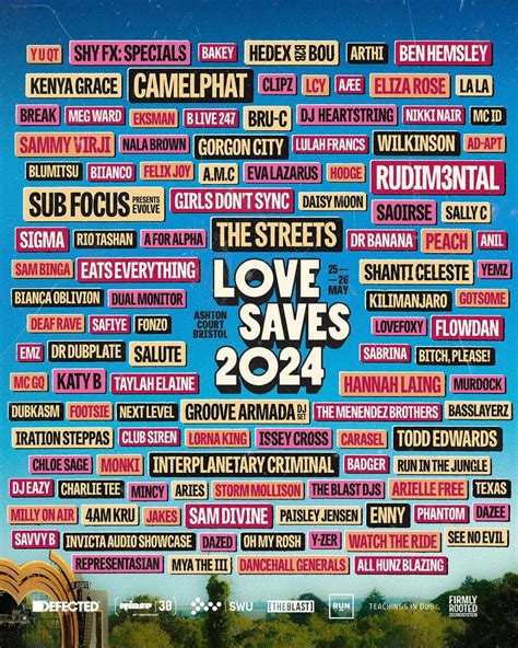 The Streets Camelphat Rudimental Lead Love Saves The Day 2024 Line Up