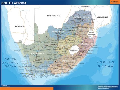 Mapa De Sudáfrica Político Mapas Posters Mundo Y España