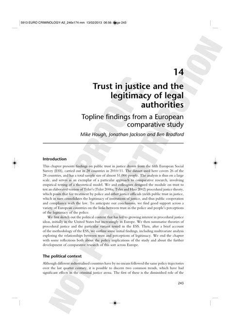 PDF Trust In Justice And The Legitimacy Of Legal Authorities Topline Findings From A European