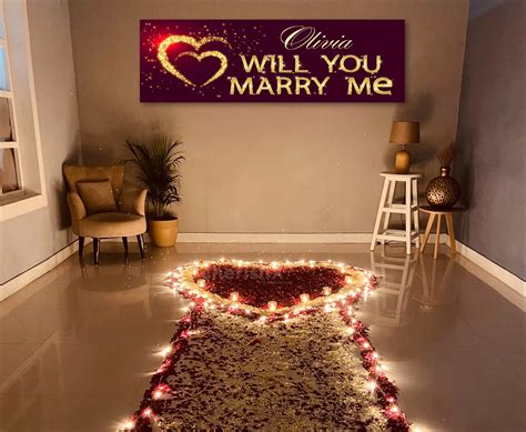 Will You Marry Me Banner Printable Unique Personalized Etsy