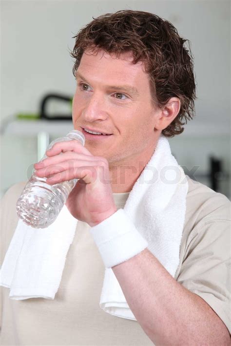 Drinking Water After Workout Stock Image Colourbox
