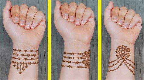 Beautiful Bracelet Tattoo Mehndi Design Stylish Wrist Tattoo Mehndi