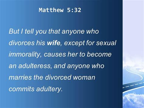 Matthew 5 32 The Divorced Woman Commits Adultery Powerpoint Church