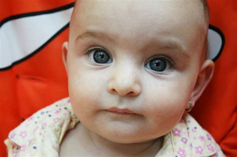 Little Baby With Big Blue Eyes Stock Image Image Of