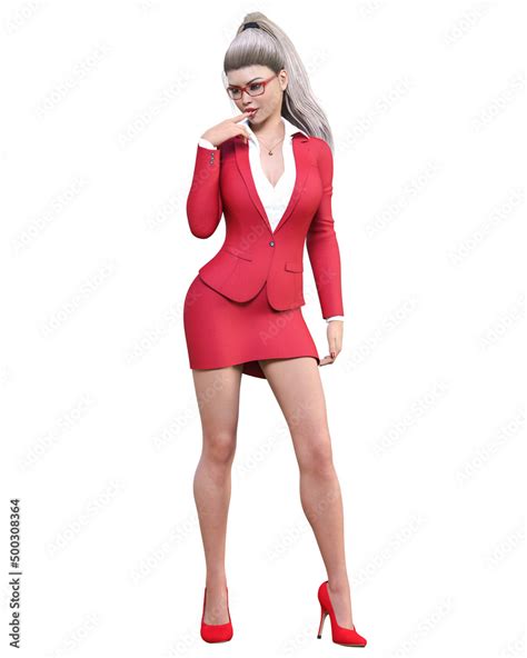 Sexy Secretary In Mini Skirt Stock Illustration Adobe Stock