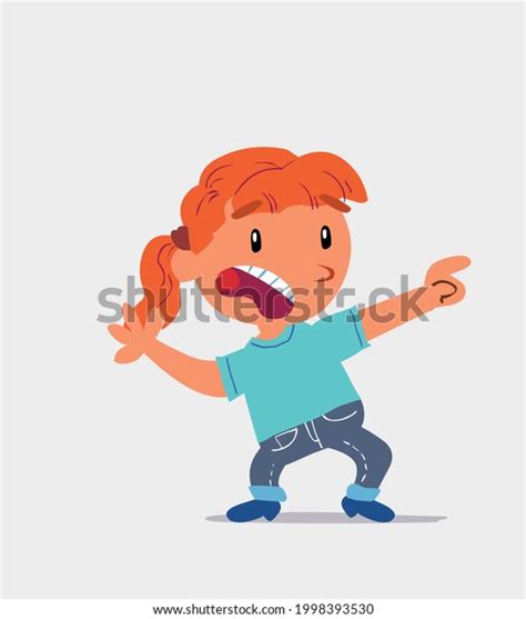 Scared Cartoon Character Little Girl On Stock Vector Royalty Free