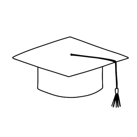 Premium Vector Graduation Cap Doodle Sketch Hat Line Icon Outline