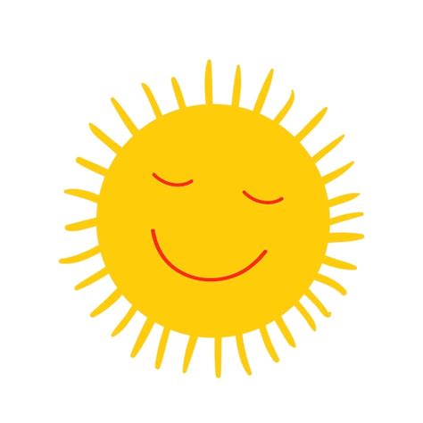 Premium Vector Smiling Sun Cute Sun With Smile Vector Illustration