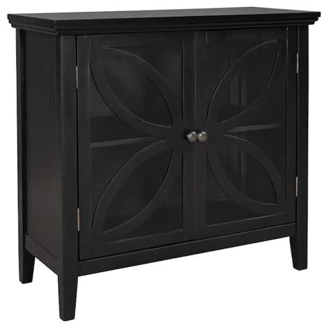 Aisword Black Accent Storage Cabinet Wooden Cabinet With Decorative