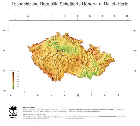Wichtige infos und tipps für die reise nach tschechien: Landkarte Tschechische Republik; GinkgoMaps Landkarten ...