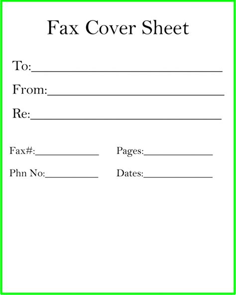 Blank Fax Cover Letter Template A Generic Fax Sheet Use For Sending