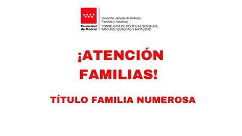 Solicita El Título De Familia Numerosa En La Comunidad De Madrid