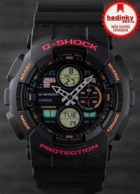 Zastosowane szkiełko mineralne idealnie pasuje do tego typu zegarków. Casio G-Shock Original GA-140-1A4ER | Hodinky-365.sk