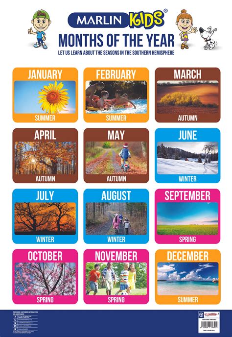 Kids Charts Months Of The Year Folio Office National