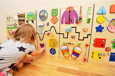 Busy Board Set Montessori Furniture For Kids Room Montessori Etsy