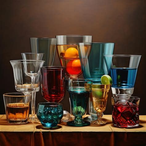 Premium Ai Image Colorful Glass Cups Composition