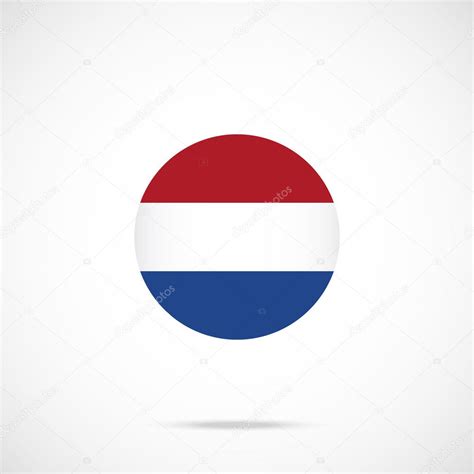 Netherlands Flag Round Icon Dutch Flag Icon With Accurate Official Color Scheme Vector Icon