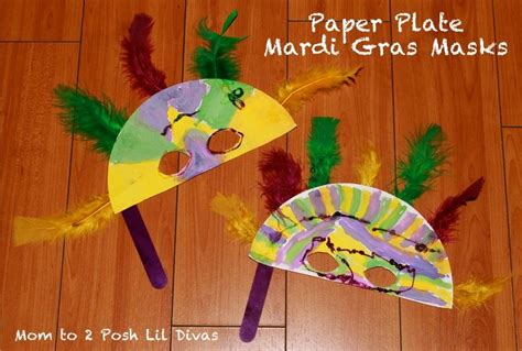 Mom To 2 Posh Lil Divas Easy Paper Plate Mardi Gras Masks And Pancakes