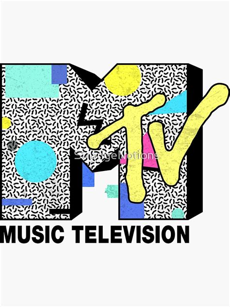 Colorful Mtv Music Television Classic 80s Logo 80s Geometric Grunge