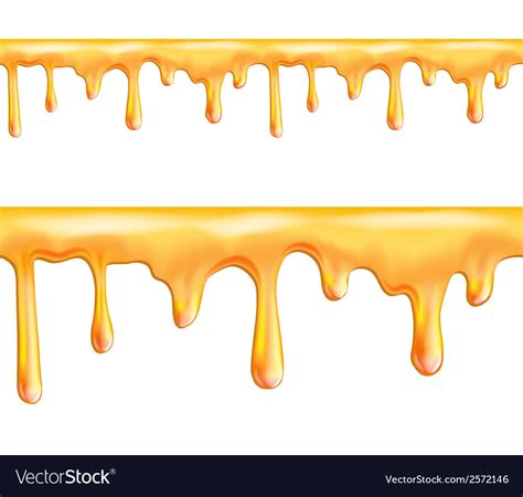 Sweet Yellow Honey Drips Seamless Patterns Vector Image