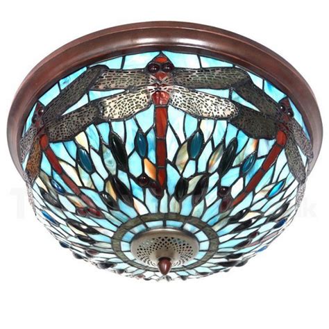 16 Inch Round Tiffany Flush Mount