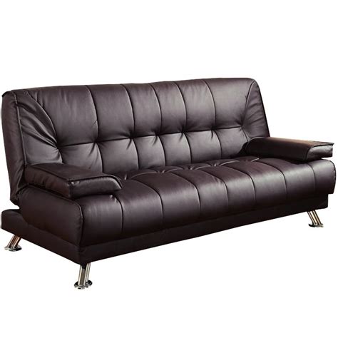 Coaster Faux Leather Tufted Sleeper Sofa In Brown Cymax Business