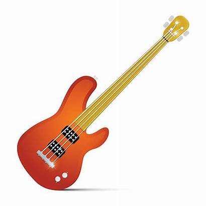 Bass Guitar Vector Abstract Orange Clip Clipart