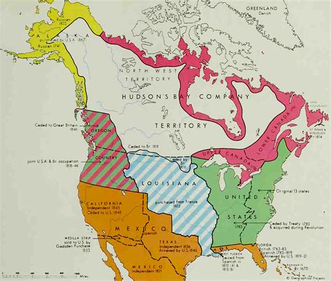 Map Of North America 1670 1867