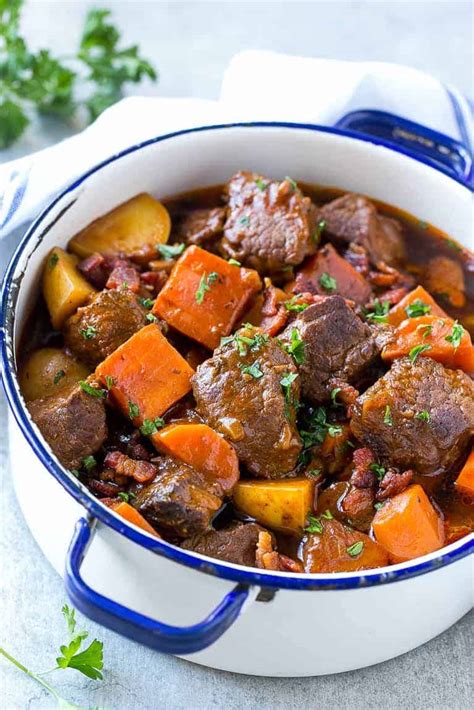 Beef stew is a cold weather essential. Beef Stew with Bacon | The Recipe Critic