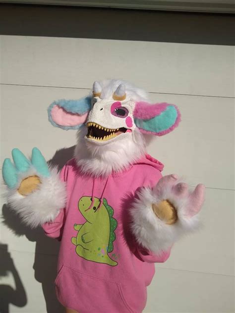 On Hold Cow Themed Dino Mask Fursuit Mini Partial Etsy