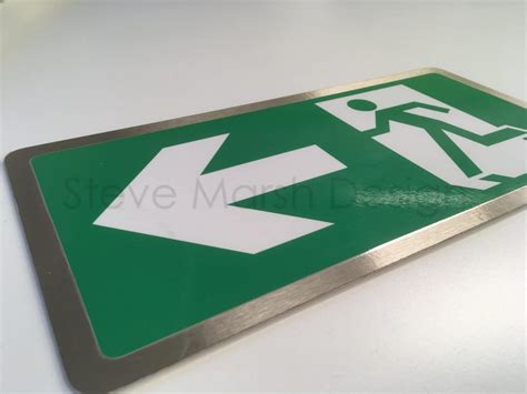 Chic Stainless Steel Fire Exit Signs Eec Steve Marsh Design
