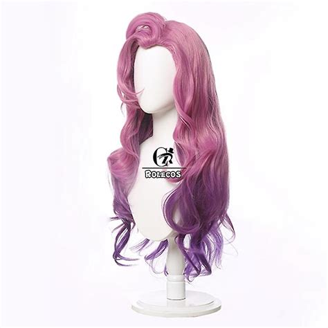 Lol Kda Seraphine Cosplay Wig Lol Kda The Baddest Seraphine Wig 80cm Pink Purple Headwear Women