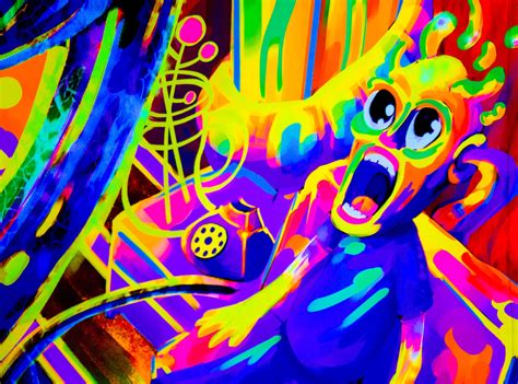 Trippy Painting Uv Wall Art Blacklight Art Neon Tapestry Etsy