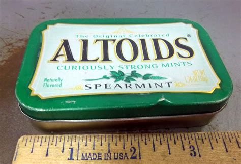 Altoids Spearmint Tin Empty Colorful Graphics Fun Collectible Tin