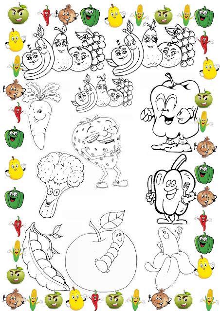 Planse De Colorat Pentru Copii Cu Fructe Si Legume