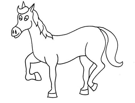 Horses coloring page to print and color : Funny Horse in Horses Coloring Page - NetArt