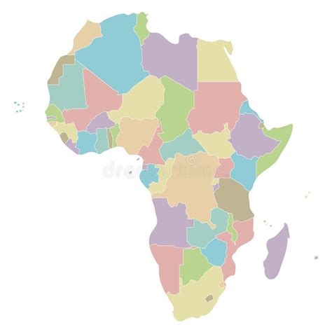 Ejemplo Político Del Vector Del Mapa De África Aislado En El Fondo