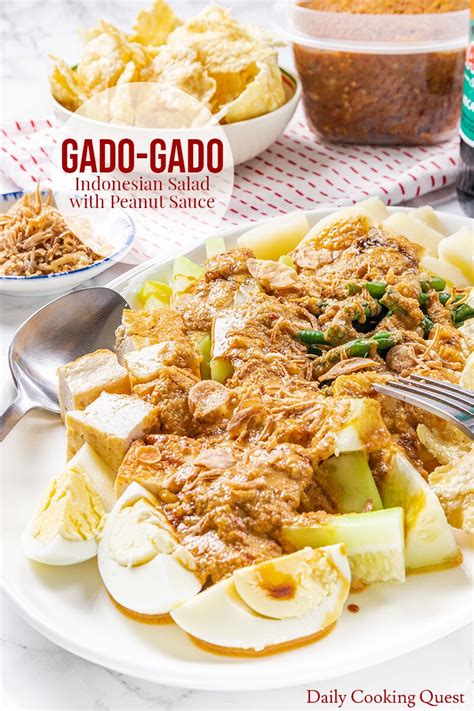 Gado gado can be a complete meal of its own because it usually includes meatless protein like tofu and eggs. Gado-Gado - Indonesian Salad with Peanut Sauce Recipe ...