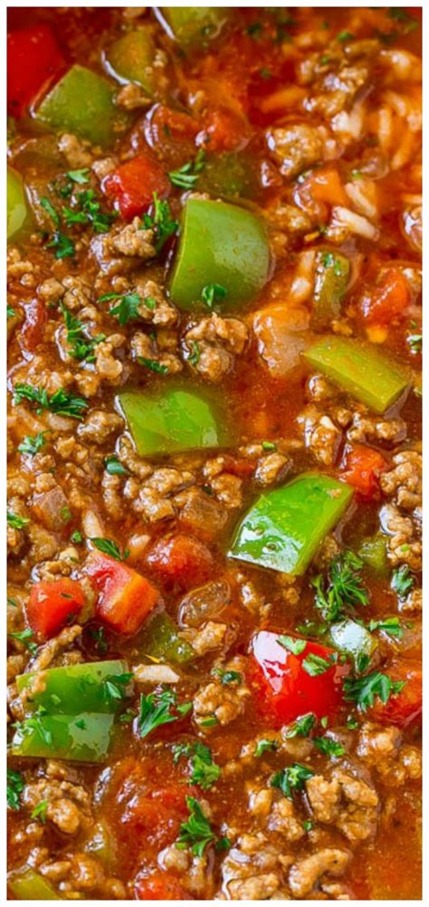 This recipe couldn't be much easier. Stuffed Pepper Soup ~ A delicious and hearty meal loaded ...