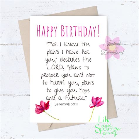 Printable Religious Birthday Card Christian Birthday Card For Her For I