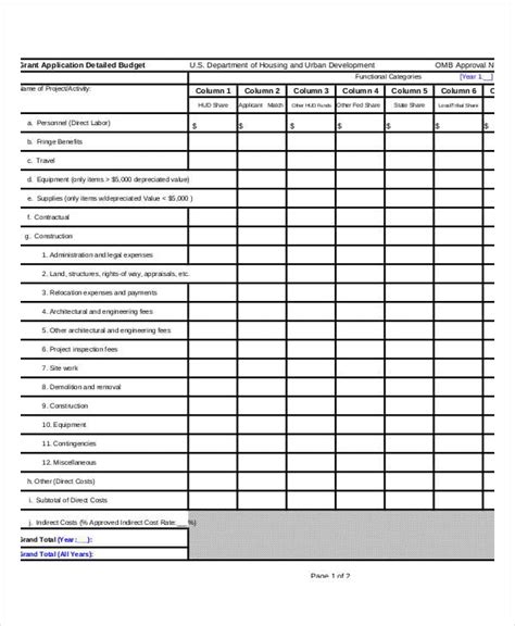 Grant Budget Template 10 Free Pdf Word Documents Download