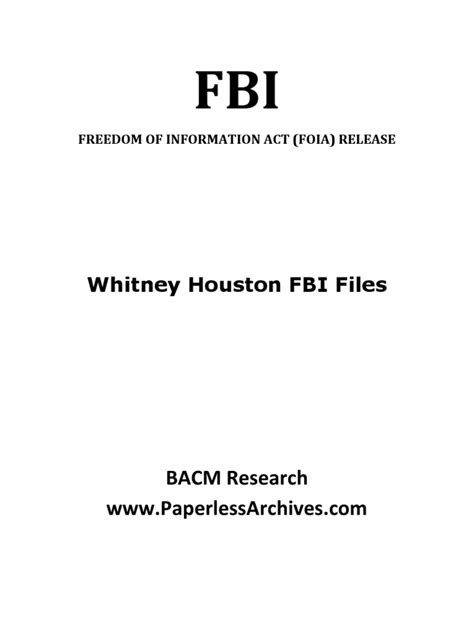 whitney houston fbi files pdf defense intelligence agency federal bureau of investigation
