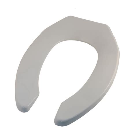 Jag Plumbing Products Elongated Open Front No Lid Toilet Seat In White