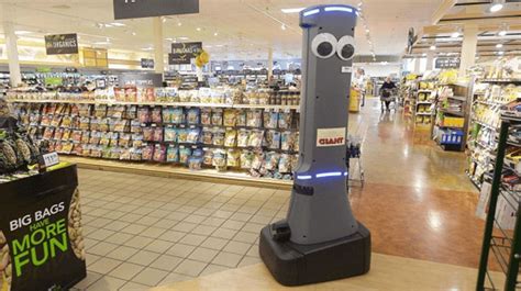 Robots Greeting Customers At Local Giant Grocery Stores Small