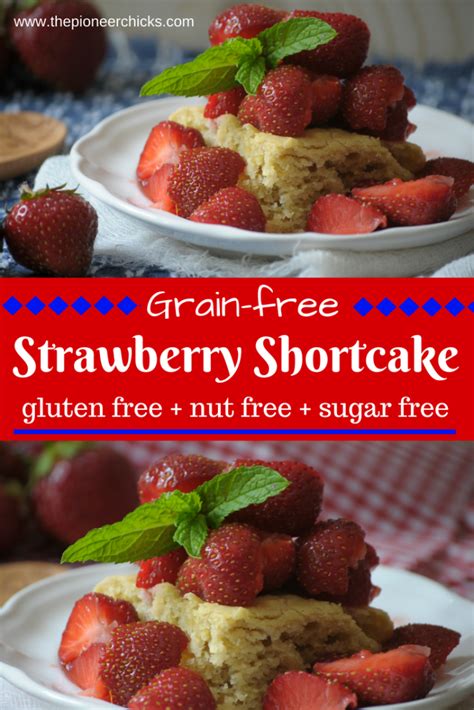 A homemade, rich, soft donut that is covered is a gleaming, dark glaze. Grain-free Strawberry Shortcake (nut free) | Recipe (With ...