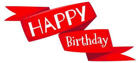 Birthday Cake Wish Clip Art Red Happy Birthday Banner PNG Image Png