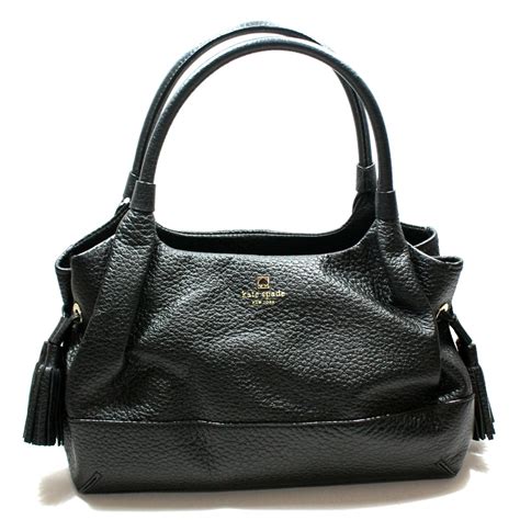 kate spade black leather handbag tote
