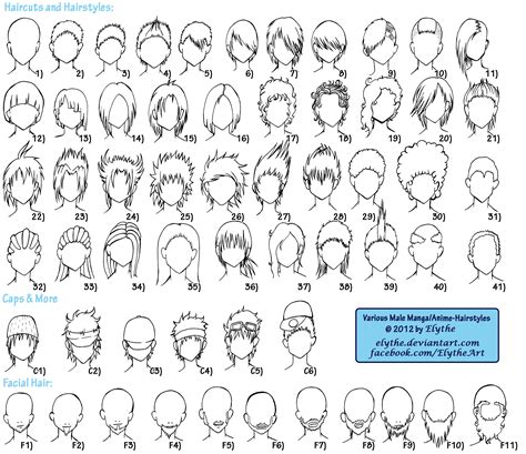 The anime boy hairstyles come with a lot of creative thinking outside the box. Various Male Anime+Manga Hairstyles by Elythe on DeviantArt
