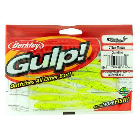 Gulp Minnow Soft Bait 3″ Length Chartreuse Shad Per 12